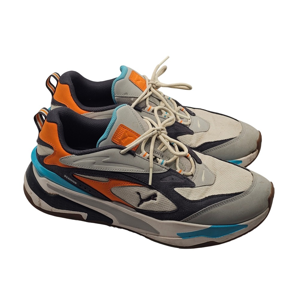 Puma Running System Sneakers 12‎ Grey Orange Blue RS-Fast Athletic Chunky Comfy